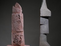 Due stele,2018cm. 63x20x23 e 1990 cm. 66x8x8